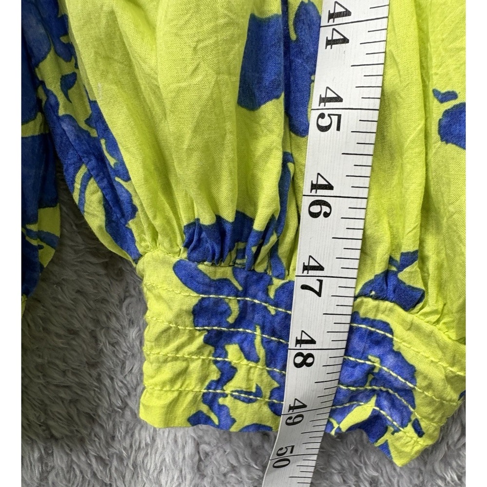 Anthropologie Vega Lounge Jumpsuit Women's XSP Blue Green Tropical Boho Casual - Picture 8 of 14